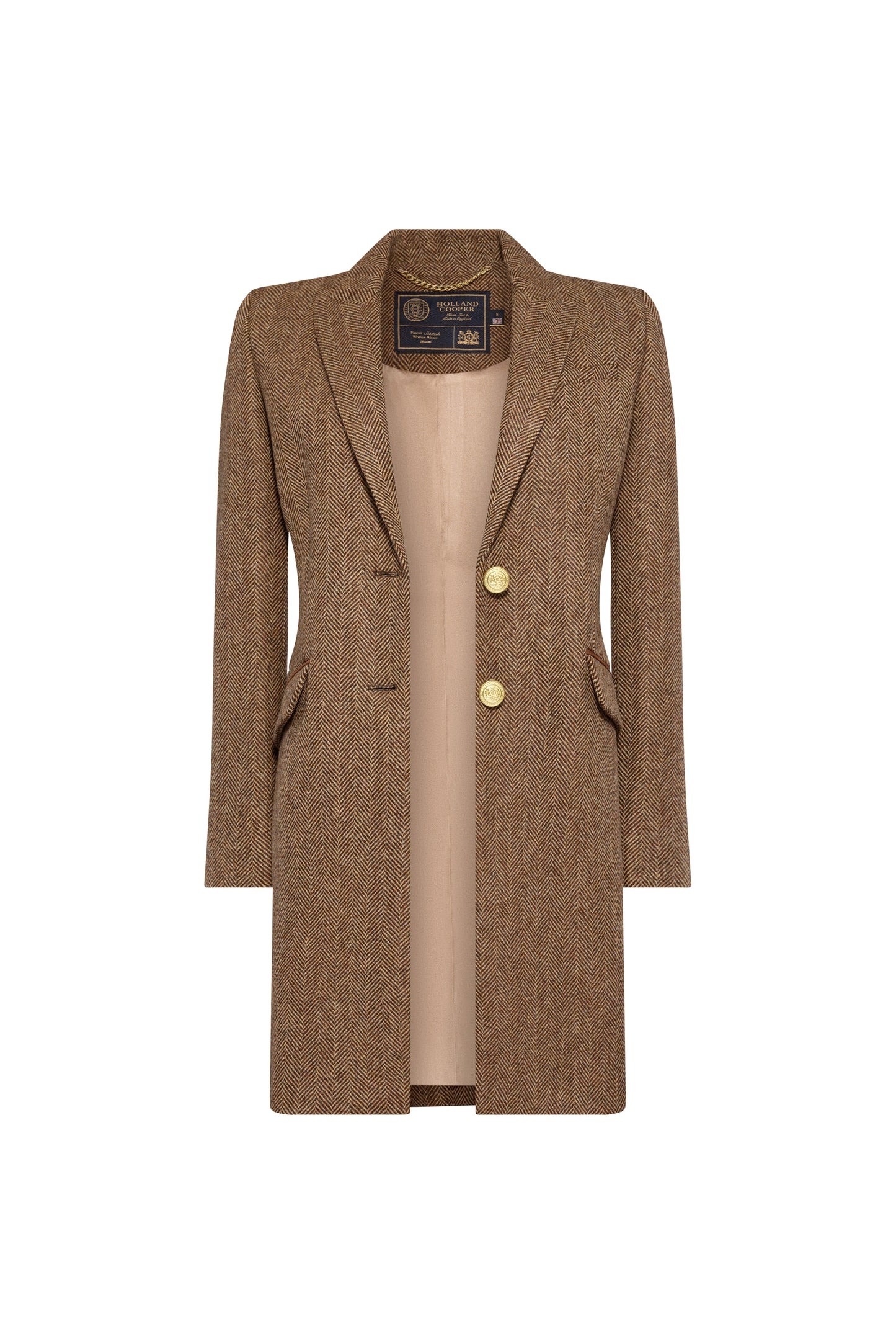 Highgrove Coat (Large Scale Brown Herringbone)