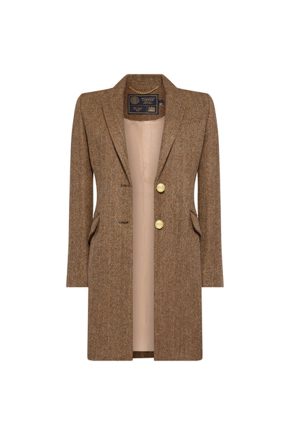 Highgrove Coat (Large Scale Brown Herringbone)
