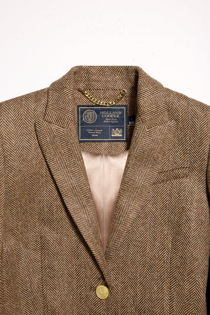 Highgrove Coat (Large Scale Brown Herringbone)