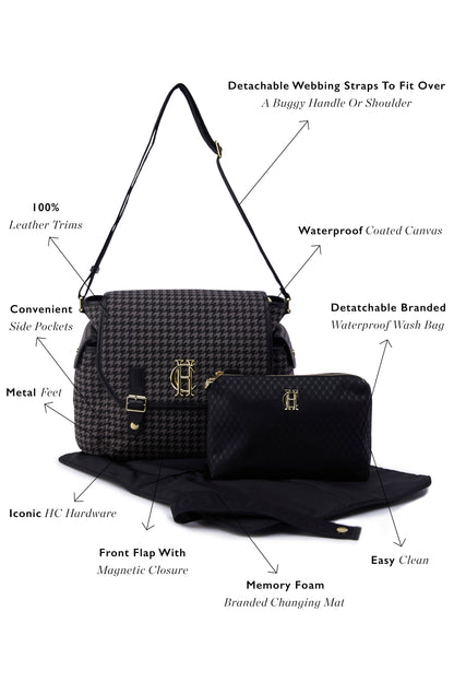 Hudson Changing Bag (Grey Houndstooth)