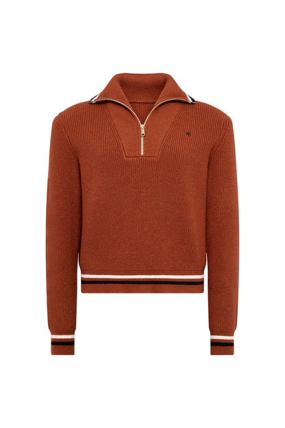 Jessica Quarter Zip Knit (Caramel)