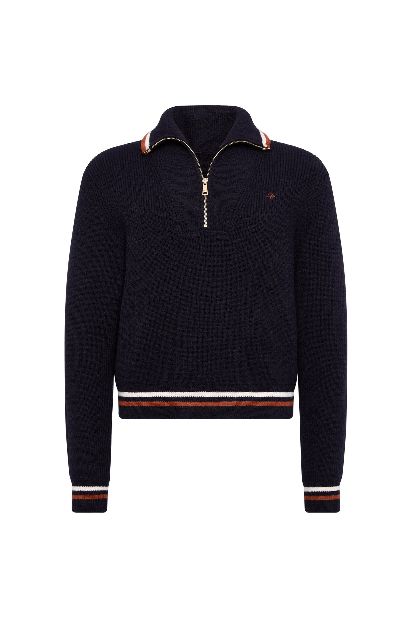 Jessica Quarter Zip Knit (Ink Navy)