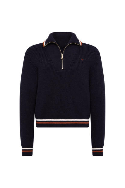 Jessica Quarter Zip Knit (Ink Navy)