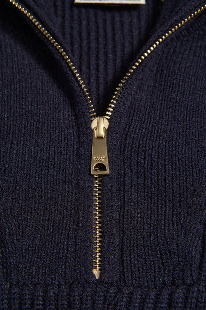Jessica Quarter Zip Knit (Ink Navy)