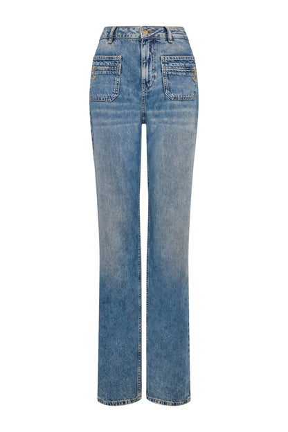 Jessica Straight Jean (Aged Indigo)