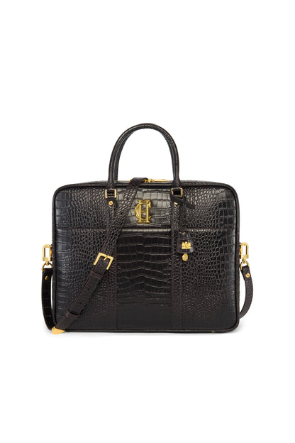Knightsbridge Briefcase (Rich Chocolate Croc)
