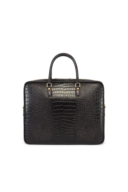 Knightsbridge Briefcase (Rich Chocolate Croc)
