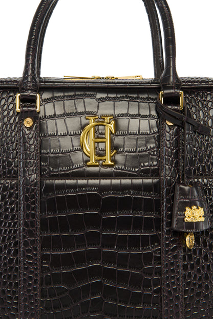 Knightsbridge Briefcase (Rich Chocolate Croc)
