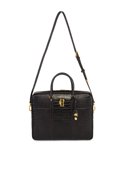 Knightsbridge Briefcase (Rich Chocolate Croc)