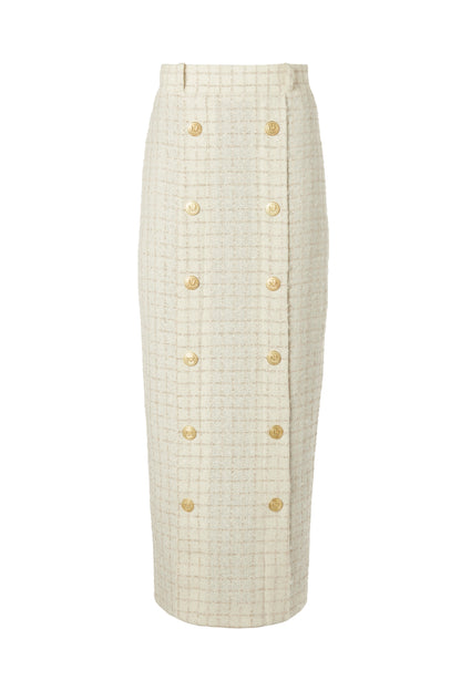Knightsbridge Maxi Skirt (Ivory Sparkle Tweed)