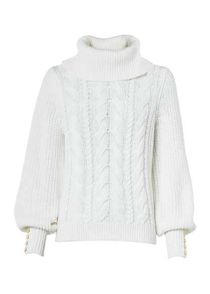 Corded Roll Neck Knit (Natural)