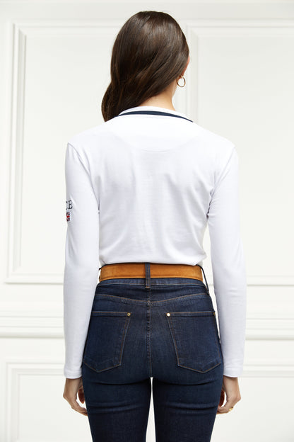 Classic Long Sleeve Polo Shirt (White)