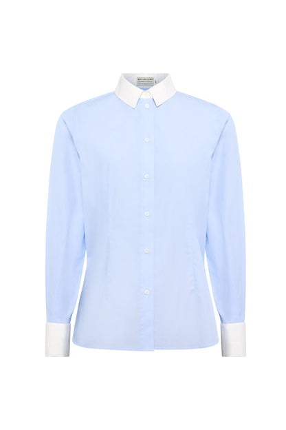 Louisa Shirt (Pale Blue Fine Stripe)