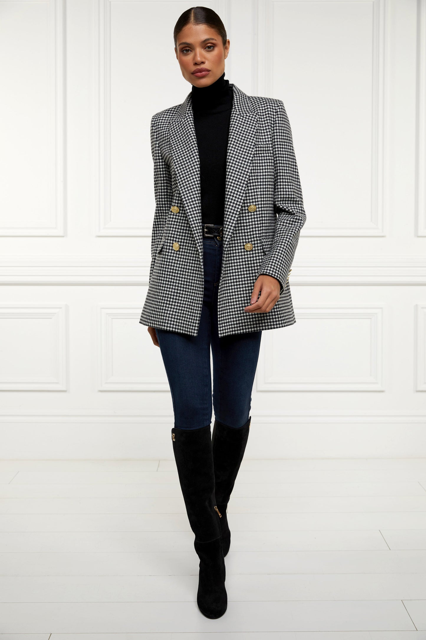 Albany Heeled Boot (Black Suede)