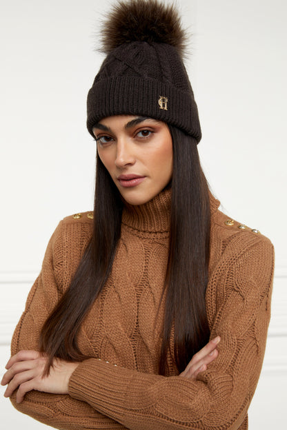 Cortina Bobble Hat (Chocolate Mink)