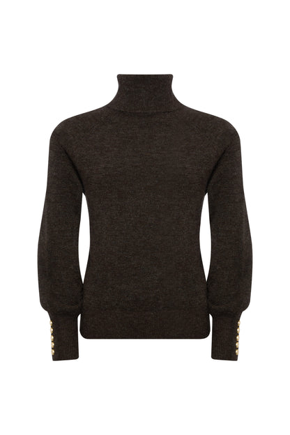 Maisie Roll Neck Knit (Chocolate)