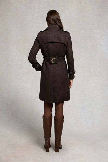 Marlborough Trench Coat (Chocolate Herringbone)