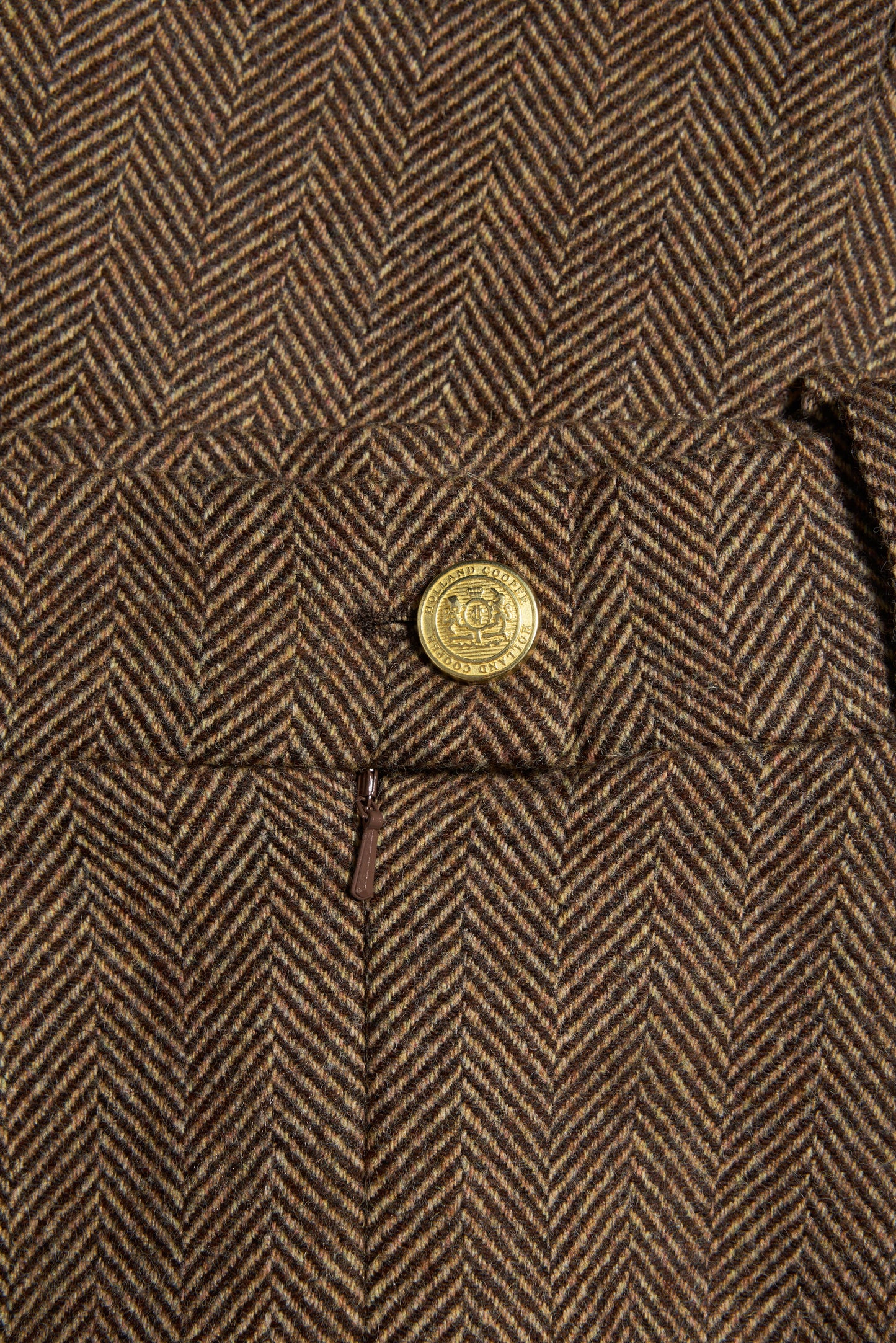 Mayfair Pencil Skirt (Large Scale Brown Herringbone)