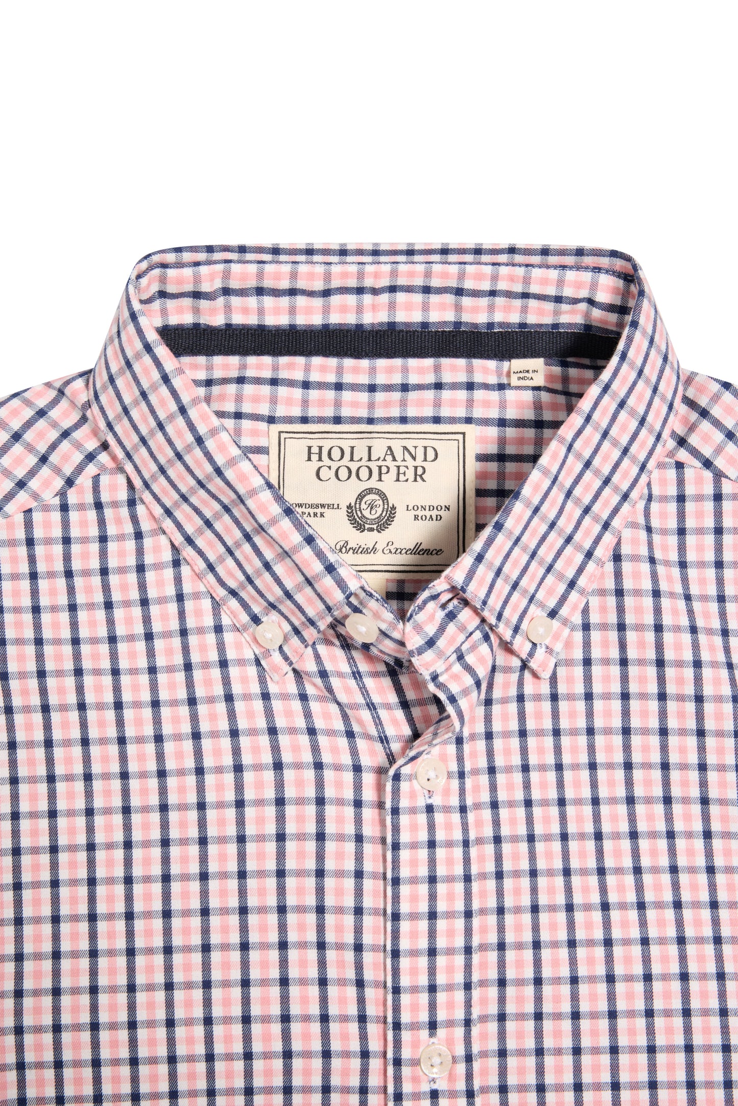 Men's Classic Woven Button Down Shirt (Cotswold Pink Check)