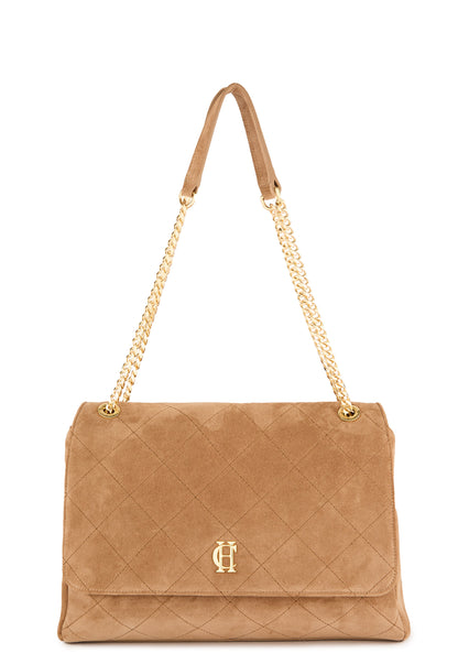 Milan Shoulder Bag (Light Tan Suede)