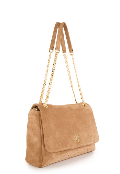 Milan Shoulder Bag (Light Tan Suede)