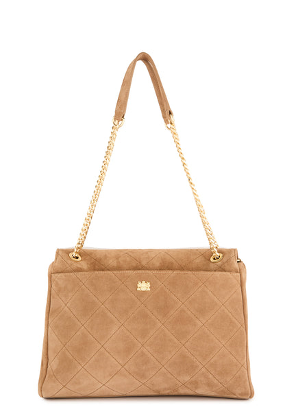 Milan Shoulder Bag (Light Tan Suede)