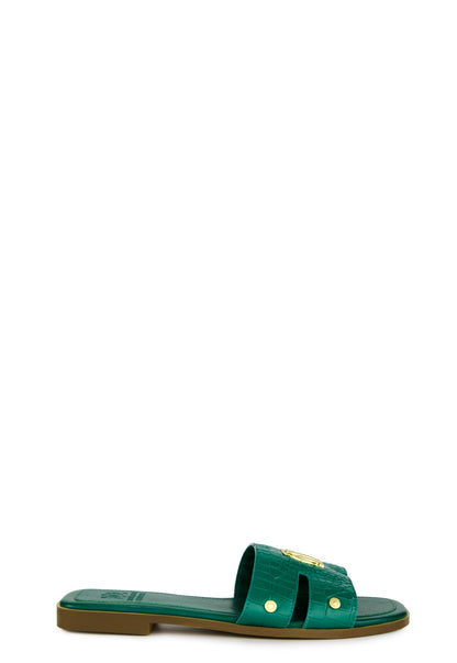 Monogram Slides (Jade Croc)