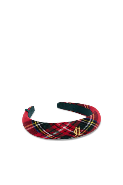 Narrow Headband (Red Tartan)