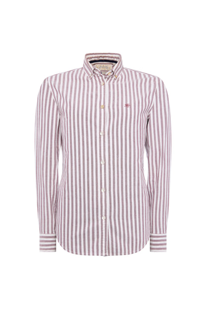 Oxford Shirt (Burgundy Stripe)