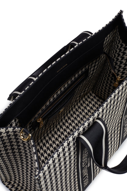 Pimlico Large Tote (Ecru Houndstooth)