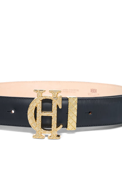 Quilted Classic Belt (Black Leather)