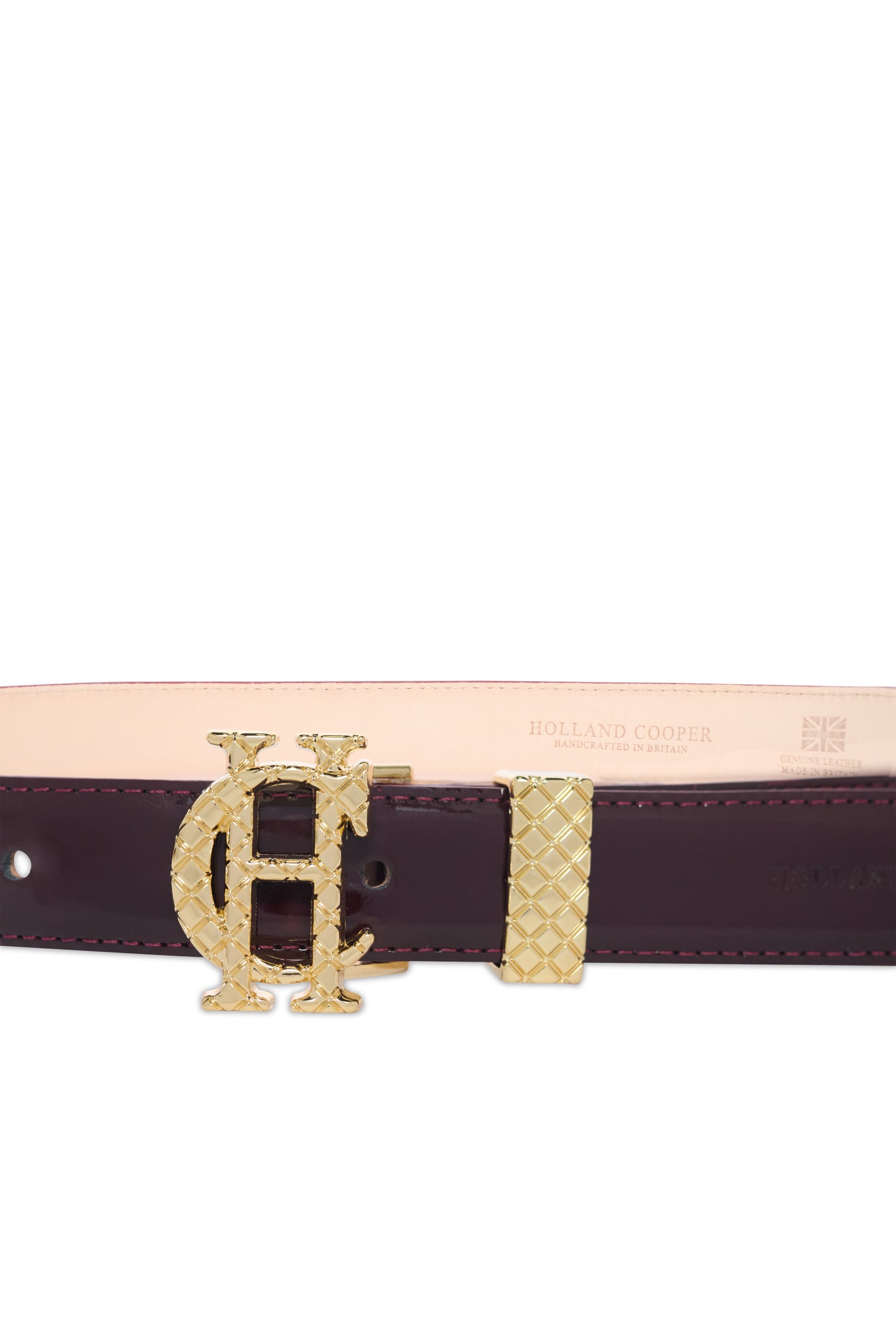 Quilted Slim Belt (Oxblood Patent)