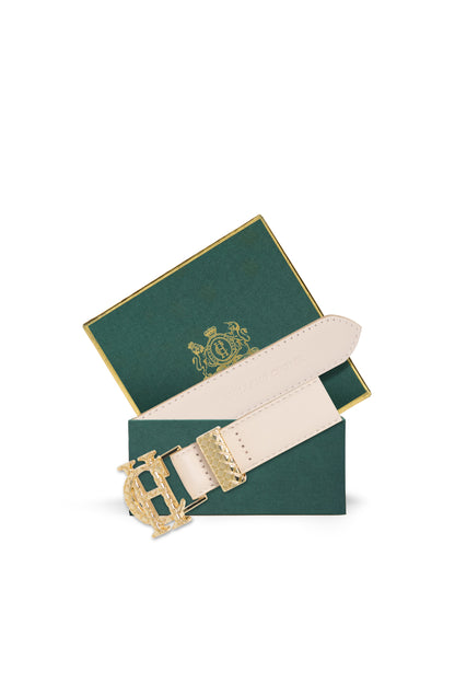 Quilted Slim Belt (Putty Leather)