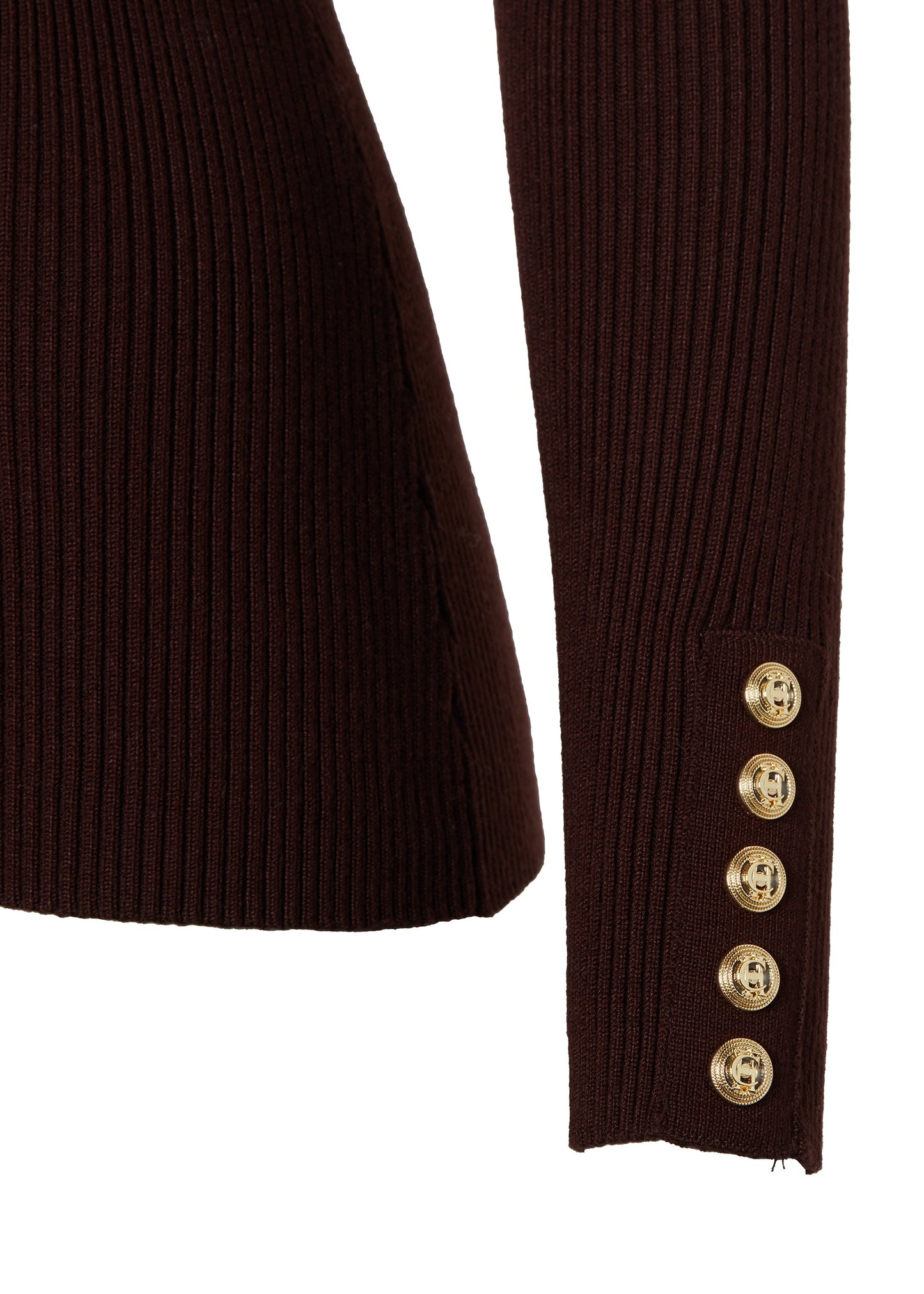 V-Neck Rib Top (Chocolate)