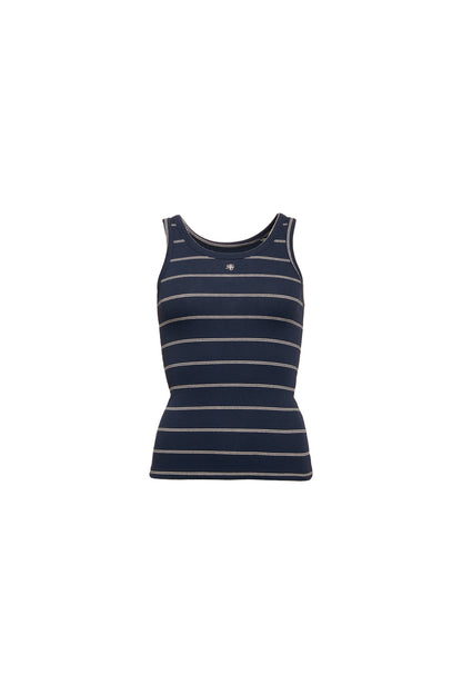 Rebecca Rib Tank (Ink Navy Stripe)