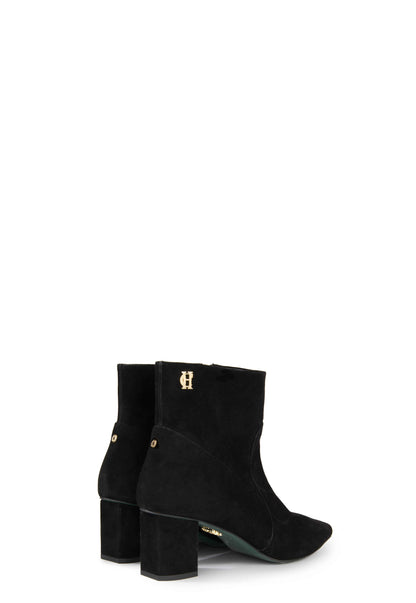 Regency Mid Heel Ankle Boot (Black Suede)