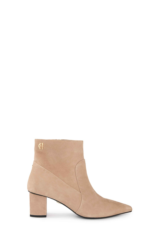 Regency Mid Heel Ankle Boot (Taupe Suede)