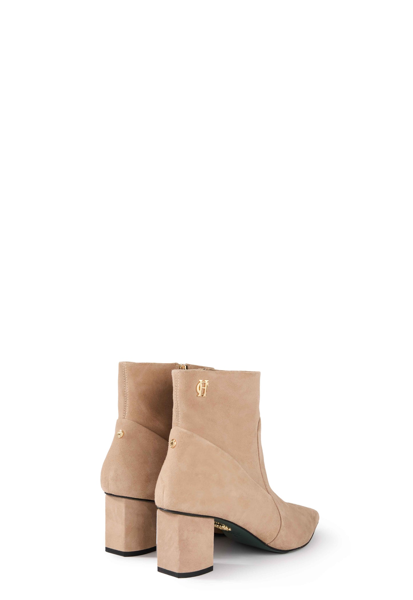 Regency Mid Heel Ankle Boot (Taupe Suede)