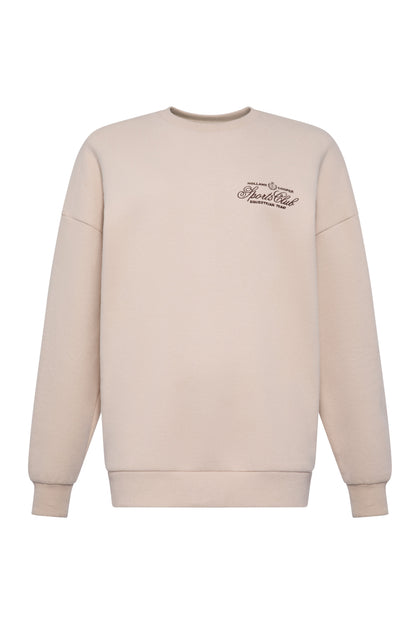 Relaxed Fit Crew Neck Sweat (Stone)