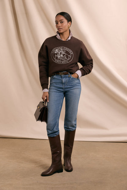 Relaxed Fit Crew Neck Sweat (Walnut)