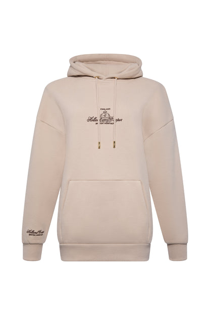 Relaxed Fit Script Hoodie (Stone)