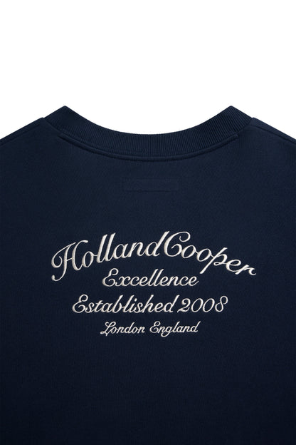 Relaxed Fit V-Neck Sweat (Ink Navy Ecru)