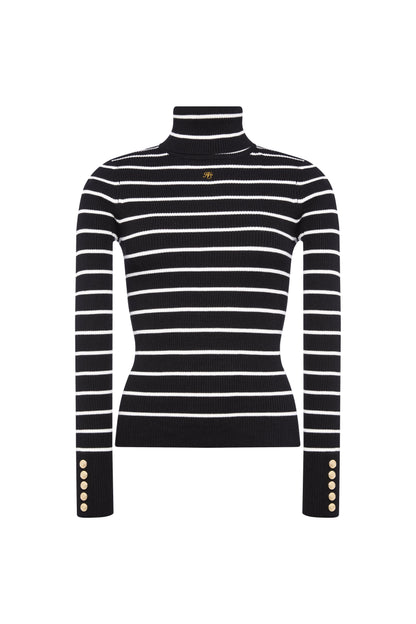 Ribbed Roll Neck Knit (Black)