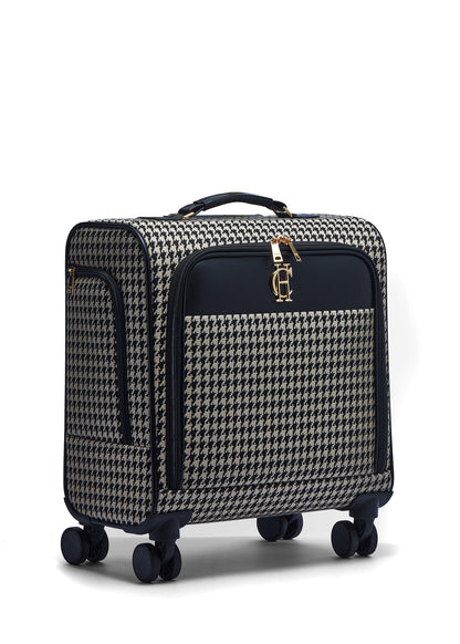 Knightsbridge Small Suitcase (Ecru Houndstooth)
