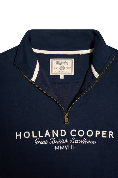 Men's Sporting Goods Zip Henley (Ink Navy)