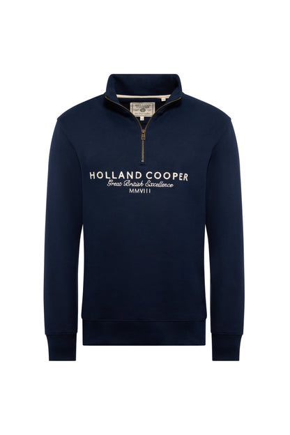 Men's Sporting Goods Zip Henley (Ink Navy)