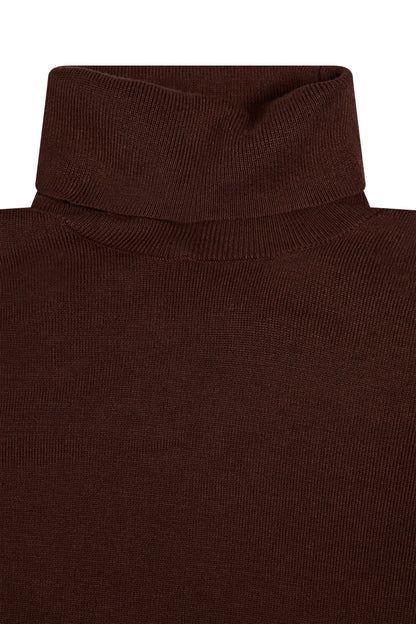 Structured Kelsie Roll Neck Knit (Cocoa)