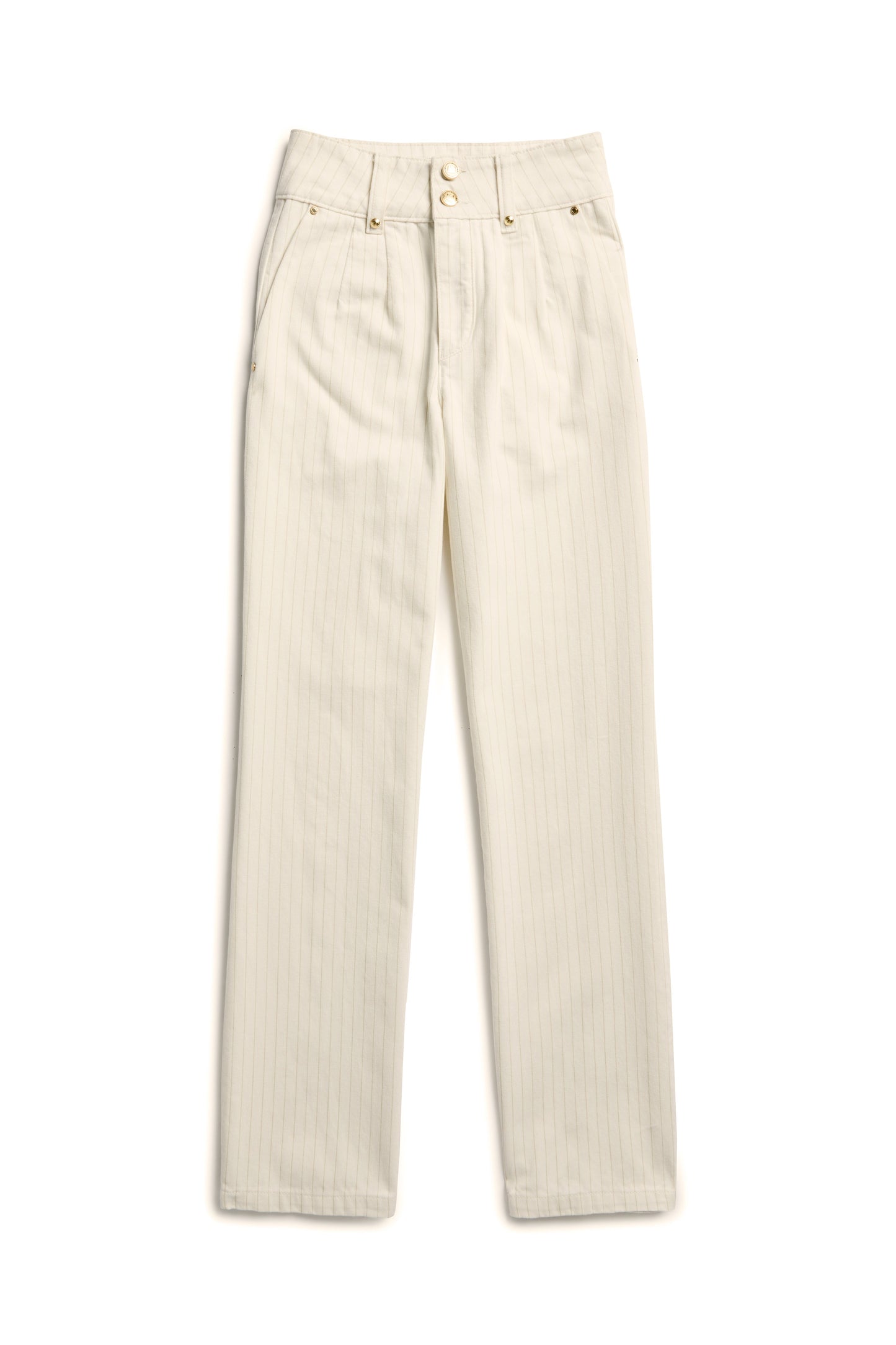 Tailored Wide Leg Jean (Ecru Stripe)