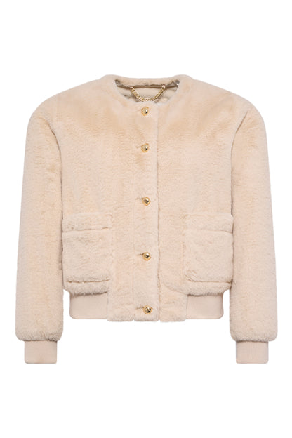Teddy Bomber Jacket (Natural)