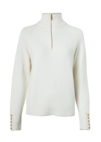 Tori Quarter Zip Knit (Natural)